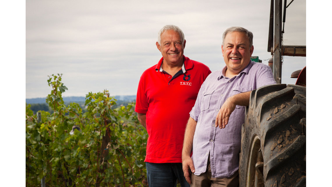 Portrait de Yannick et Christian Sabaté, Château Fontbaude ; © Richard Nourry